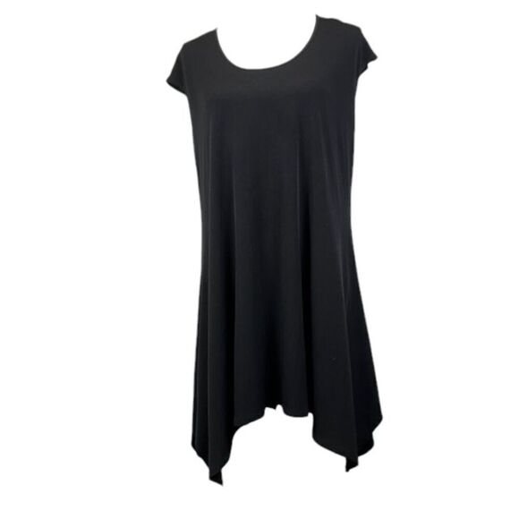 Clara Sun Woo Black Pullover Dress Asymmetric Hem Sleeveless Round Neck Size XL - Picture 1 of 7
